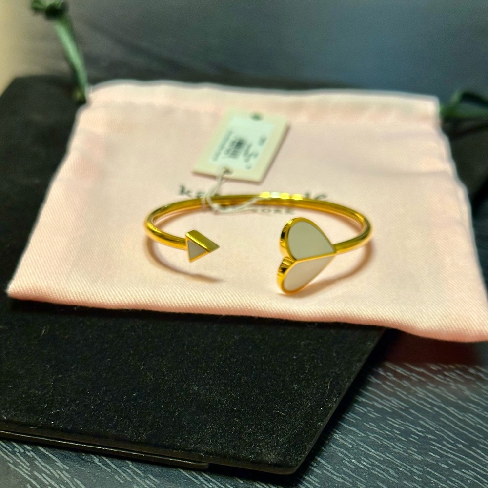 Kate Spade Gold and Cream Heart Bracelet